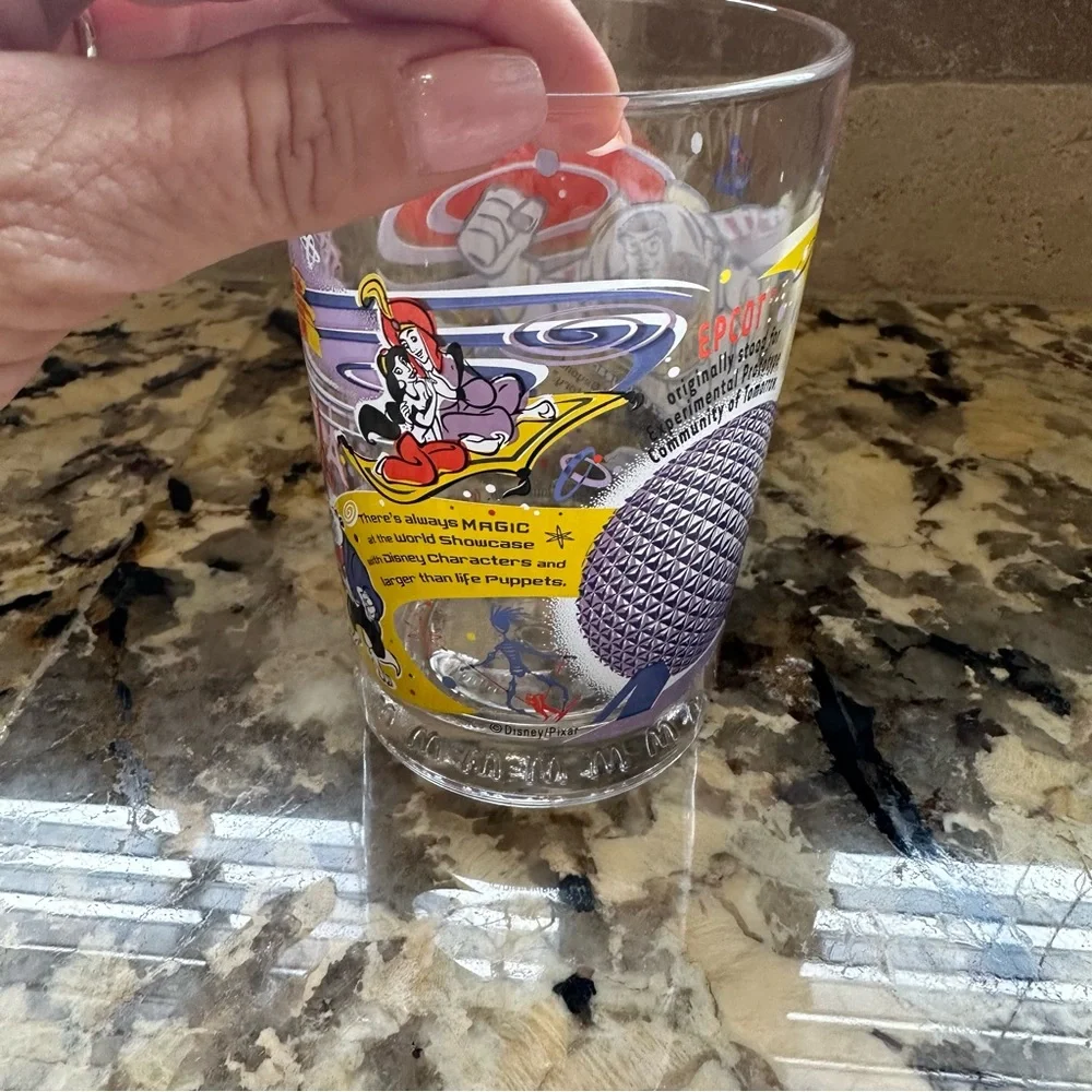 McDonald’s Disney Epcot Pixar drinking beverage Glass 100 Anniversary